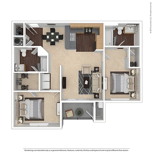 Floor plan 2 Bedroom, 2 Bathroom