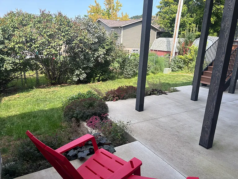 view from patio into back yard
