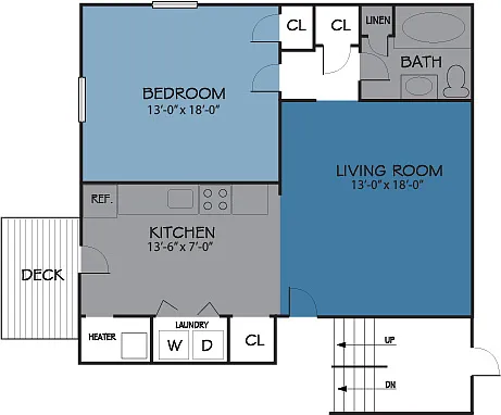 Floor plan One Bedroom One Bath