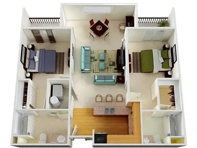 Floor plan 2X2 A