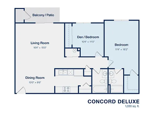 Floor plan 2BD, 2Bth