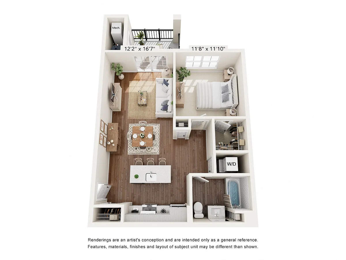 Floor plan One Bed A1