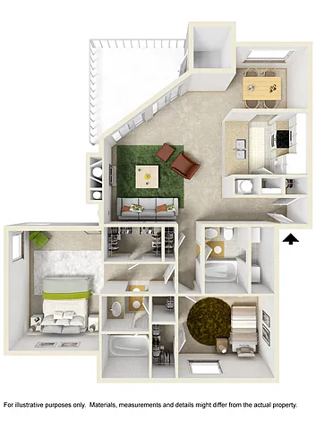 Floor plan 2 Bed 2 Bath