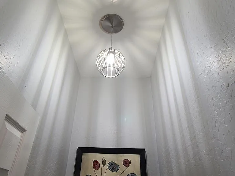 Master bathroom light in toilet area