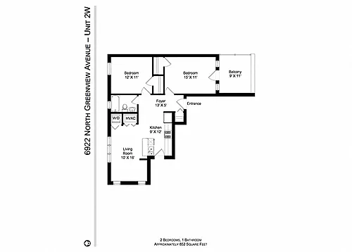 Floor plan 2 Bedroom | 1 Bath (C3)