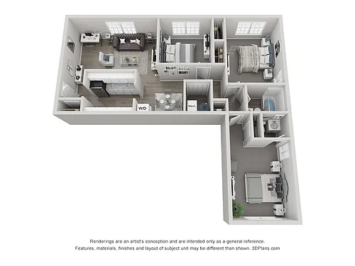 Floor plan 3x1 Standard