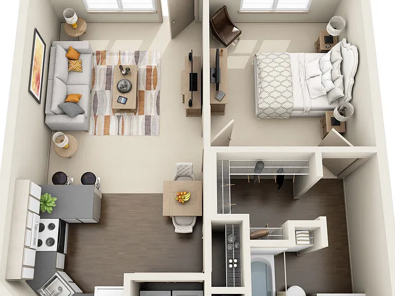 Timberlinks At Denton - A2 - 1 Beds - 1 Baths - 665 Sq. ft.