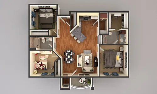Floor plan 3 Bedroom 4550 and 4590
