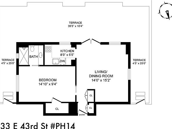 2nd image of 333 E 43rd St #Penthouse 14