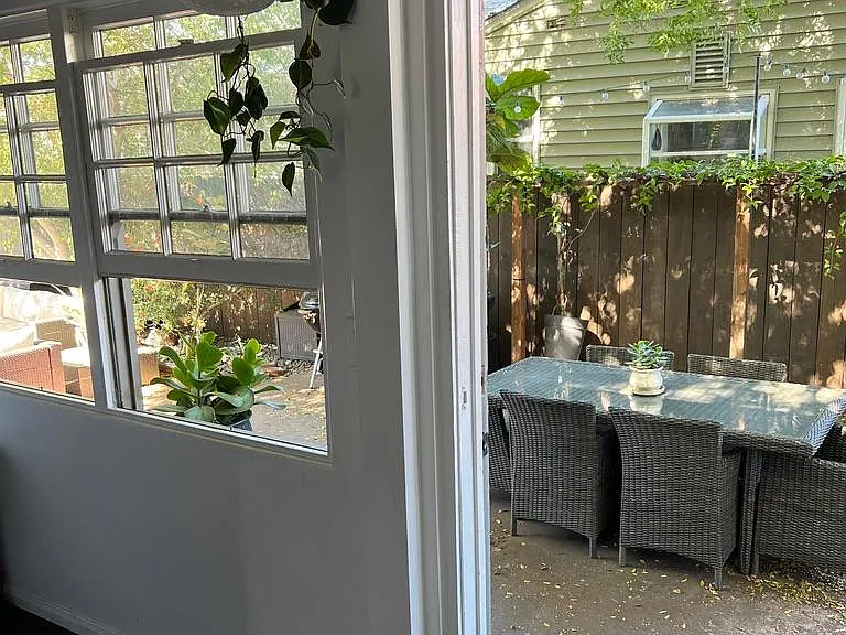 View of back patio from dining area