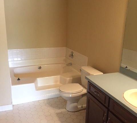 large soaking tub in master bath