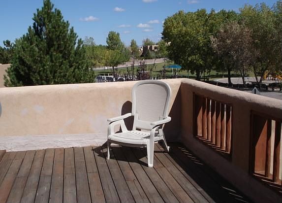 Deck with view of park & mountains
