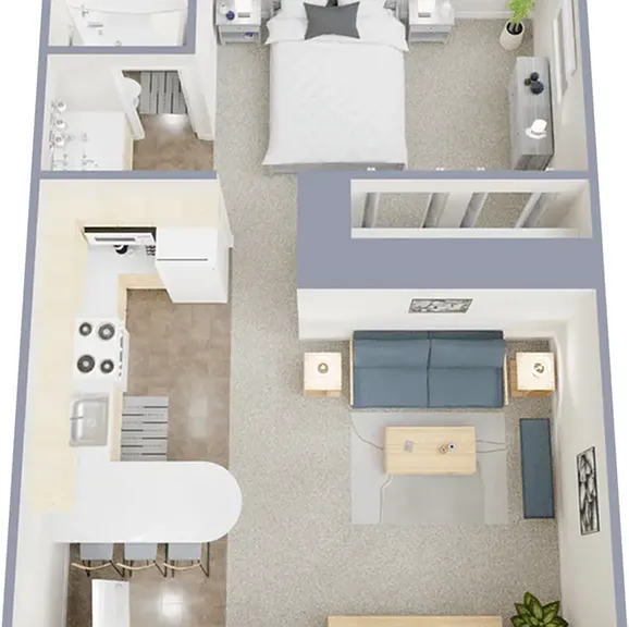 A2 - One bedroom, one bath 570 square foot apartment home A2 - One bedroom, one bath 570 square foot apartment home