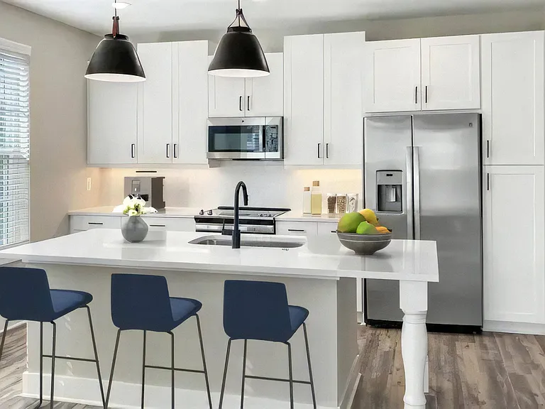 Large Open Kitchen with Side by Side Refrigerator