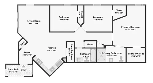 Floor plan Three Bedrooms
