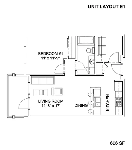 Floor plan 1 Bedroom