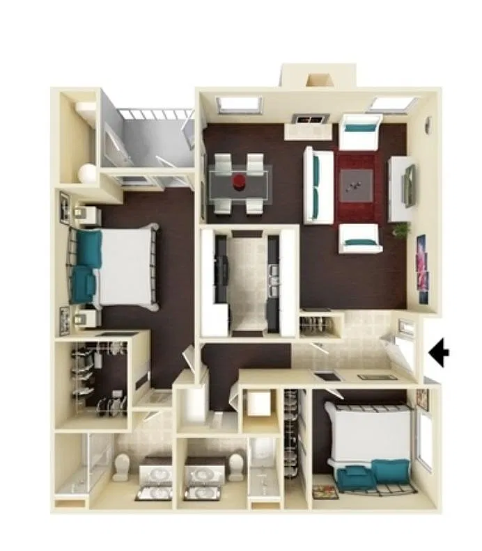 Floor plan 2X2-1000