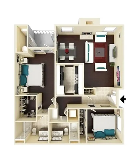 Floor plan 2X2-1000