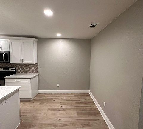 kitchen and dining area