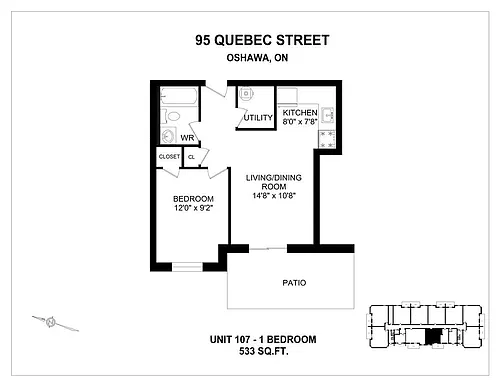 Floor plan 1 Bedroom 1 Bed 1 Bath