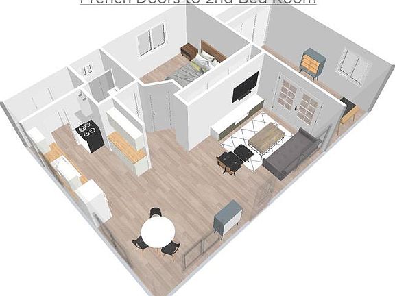 French Doors to 2nd Bed Room / Den