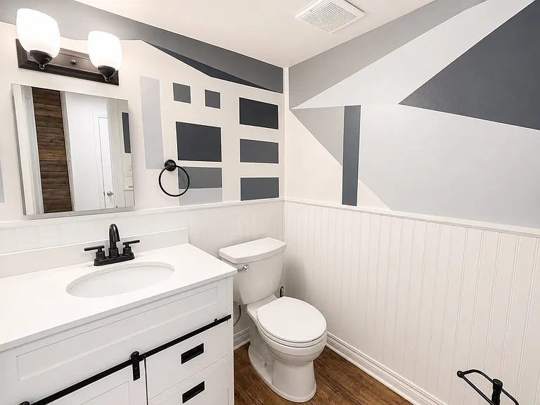 Very cool first floor powder bath! All remodeled!
