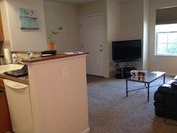 View from the dining area to the front door.