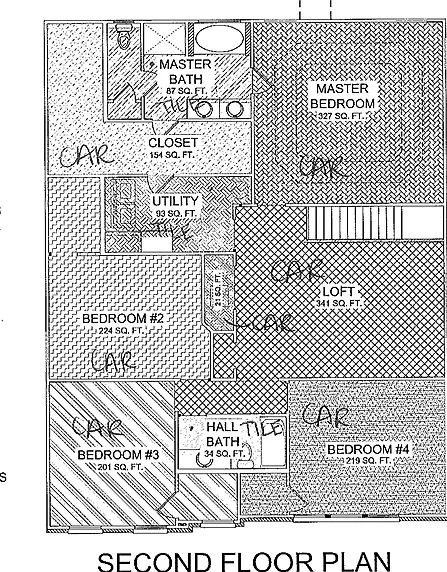 Second floor plan, second floor is all carpet