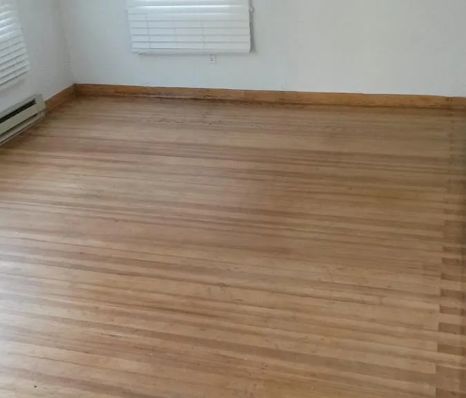 All the windows feature 2" wood faux blinds