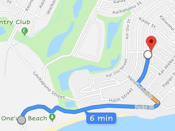 map shows beach access point