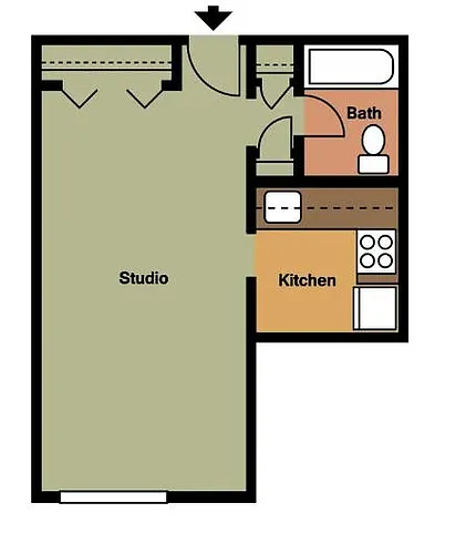 Floor plan Studio Renovated