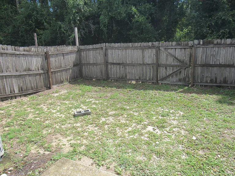 Fenced back yard