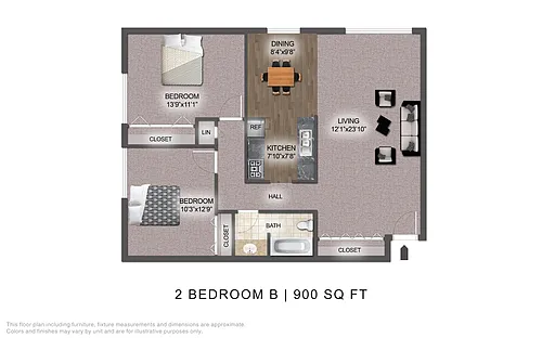 Floor plan 2 Bedroom B