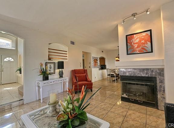 Virtually staged Living Rm.