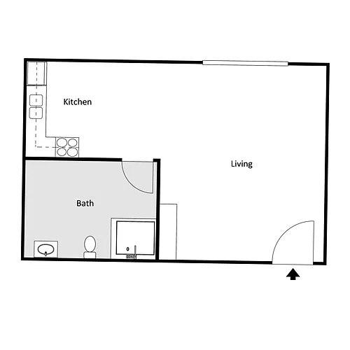 Floor plan 427 S Henderson Studio