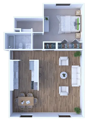 Floor plan 1BR - 1BTH Renovated