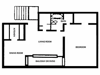 Floor plan 1BR 1BA