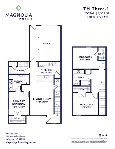 Floor plan 3 BR/2.5 BA