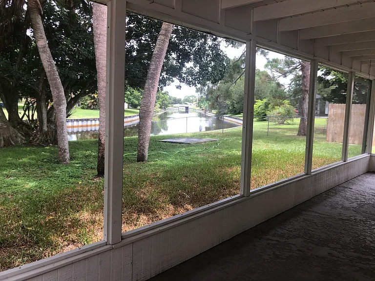 Screened patio toward canal northwest