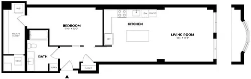 Floor plan 1 Bed/1 Bath-A6