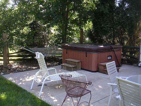 Hot tub with large patio