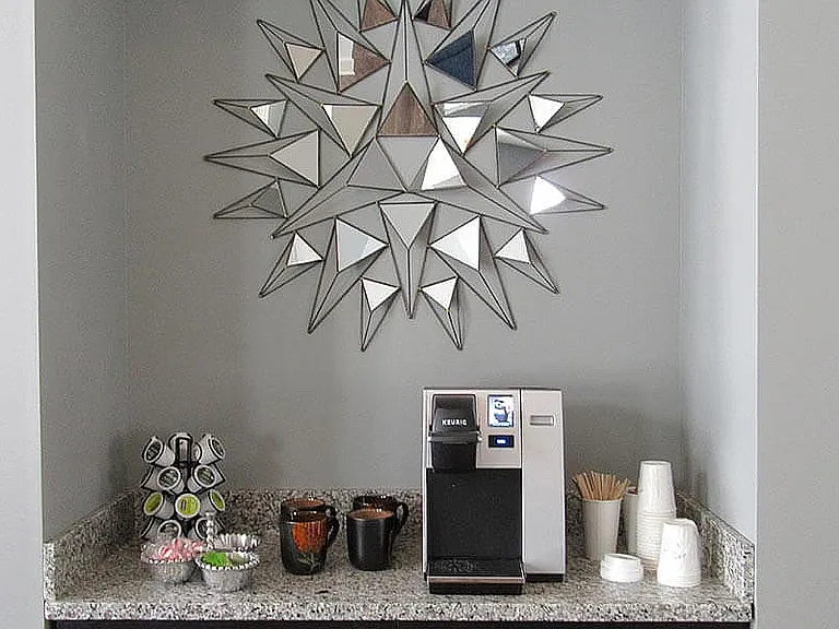 Brew a pick-me-up anytime_our resident coffee station is always open for your next cup and quick catch-up.