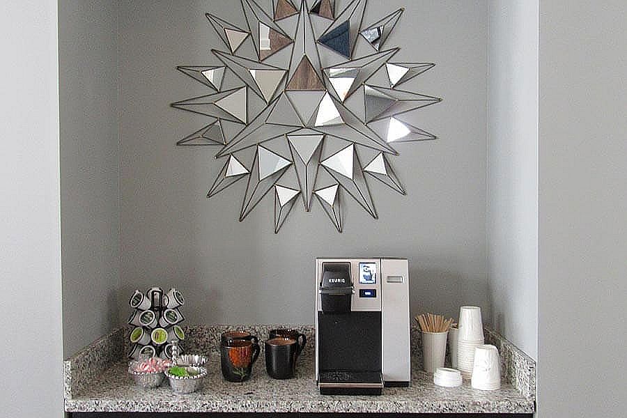 Brew a pick-me-up anytime_our resident coffee station is always open for your next cup and quick catch-up.