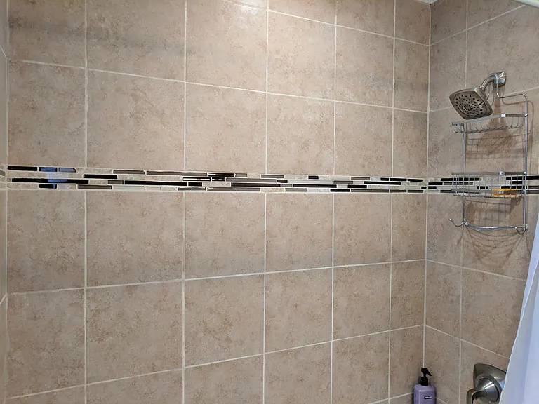 Newly renovated tile shower