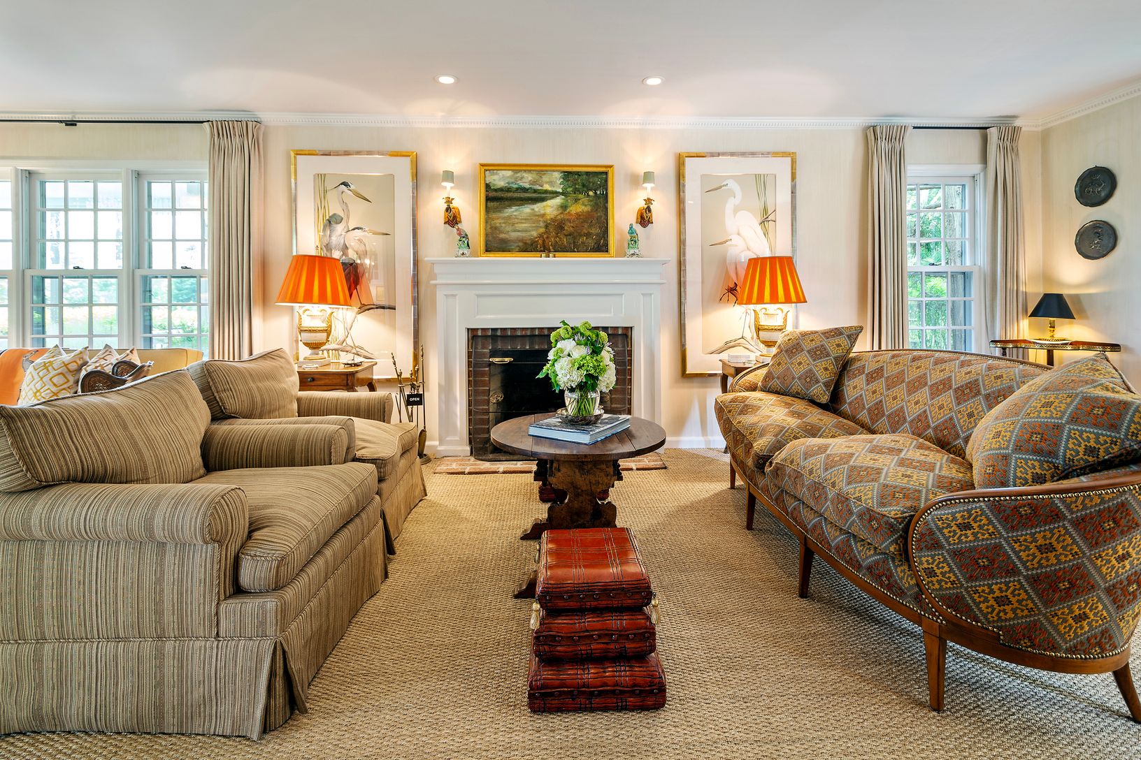 Living room with fireplace