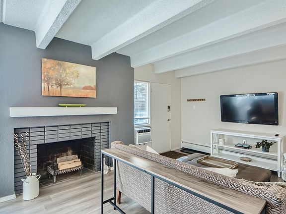 Fireplace is decorative.