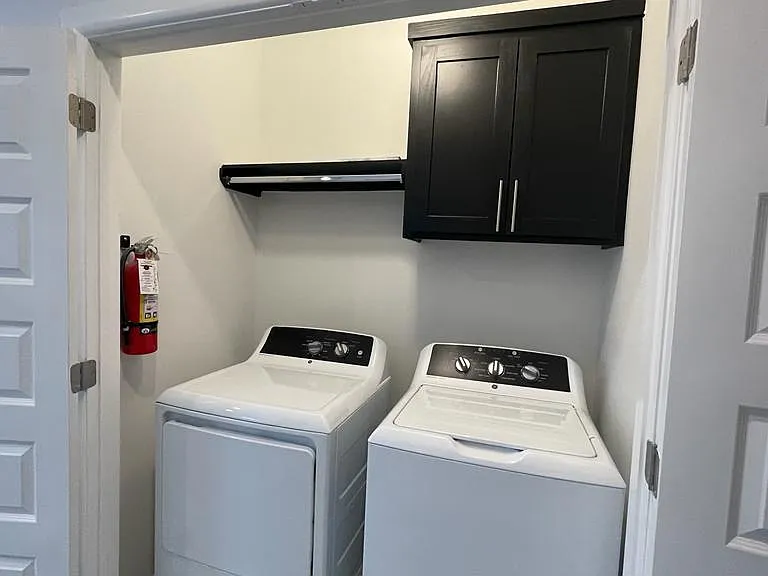 Commercial grade washer and dryer in all units