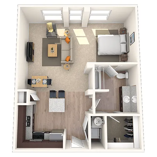 Floor plan Studio 0x1 696-782 SF