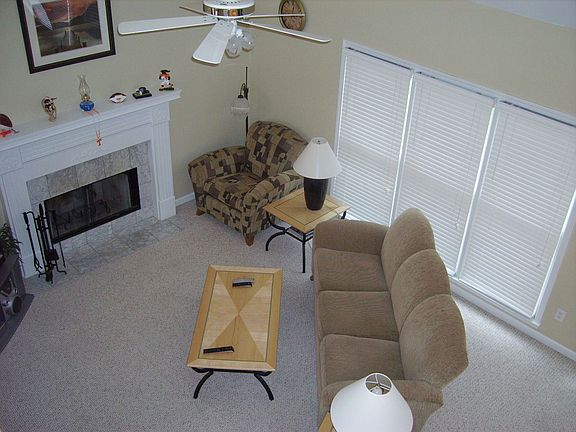 Two Story Great room with gas starter fireplace