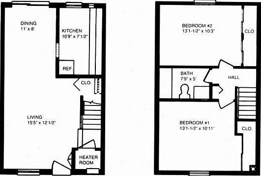 Spacious 800 sq ft TH